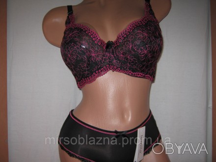  Комплект нижнего белья женский черно-розовый (Внимание! Комплект подобран произ. . фото 1