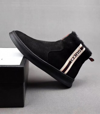 Ботинки Gucci Winter Web Stripe Black. Київ. фото 1 Ботинки Gucci Winter Web Stripe Black. Київ. фото 1