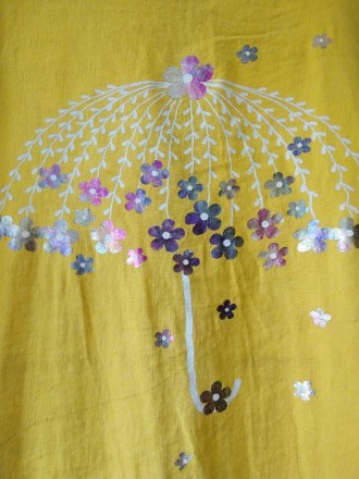 Изумительное платье-туника, 100% лен, яркое, цвет насыщенный желтый, Замеры-груд. . фото 4