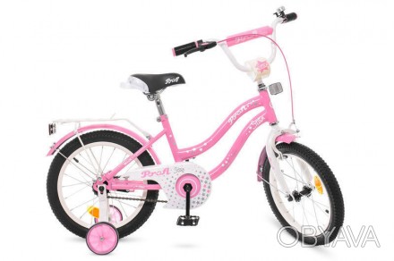 
Велосипед PROF1 18д. XD1891 Star рожевий (дзвінок, додаткові колеса) Детальніше. . фото 1