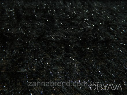  Трикотажная ткань травка черного цвета - тонкое мягкое эластичнео полотно объем. . фото 1