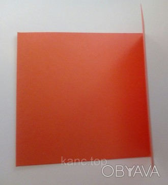 Дизайнерский двусторонний картон, плотность 170 грамм. Цвет оранжево-коралловый.. . фото 1