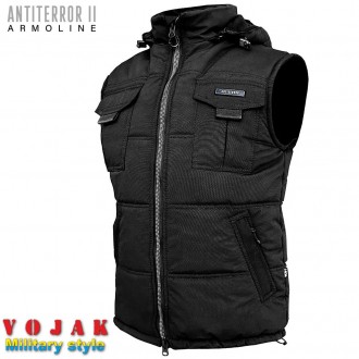 Жилетка утеплённая с капюшоном (ANTITERROR II) Мембрана Black. Київ. фото 1