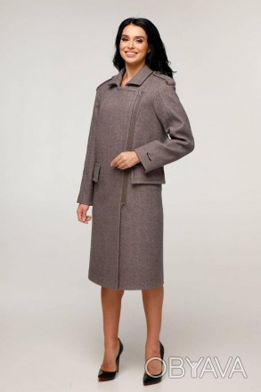 Пальто женское демисезонное, выполненное из шерстяной пальтовой ткани прямого си. . фото 1