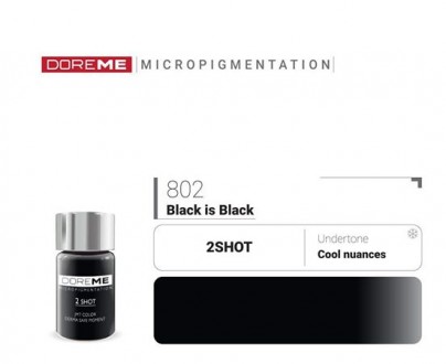 802 Black is Black Doreme 2Shot Pigments
Насыщенный яркий черный. Холодный отте. . фото 2