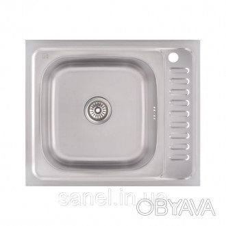 Кухонна мийка Lidz 6050-L 0,6 мм Decor виготовлена з високоякісної нержавіючої с. . фото 1