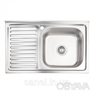 Кухонна мийка Lidz 5080-R 0,8 мм Decor (LIDZ5080RDEC06) виготовлена з нержавіючо. . фото 1