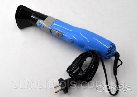 Описание:
Фен-щетка- воздушный стайлер для укладки волос Gemei GM 4833 черная 10. . фото 1