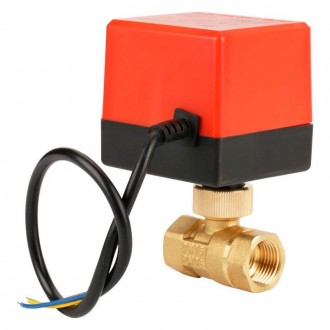 Латунный шаровый кран с электроприводом  220В, 1/2". Николаев. фото 1