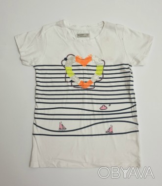Укороченная подростковая футболка для девочки в морском стиле
Трикотаж не плотны. . фото 1