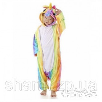 Детская пижама кигуруми Единорог радужный
Единорожка любимый герой, многих детиш. . фото 1