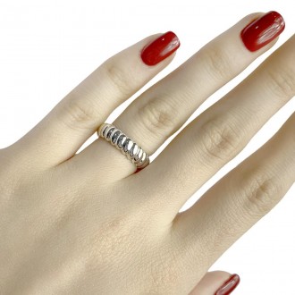 
 
 Родированное серебряное кольцо 925 пробы без камней. Родированные украшения . . фото 3