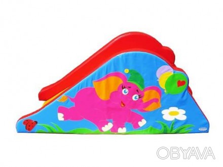 
 Яркий и привлекательный дизайн надувной детской горки имеет фигурные боковые с. . фото 1