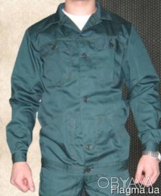 Костюм рабочий зеленого цвета состоит с куртки и полукомбинезона. Предназначенны. . фото 1