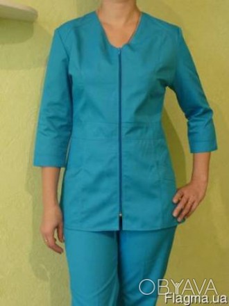 Медицинский костюм женский Ева состоит с куртки и брюк. 
Куртка с V-образным выр. . фото 1