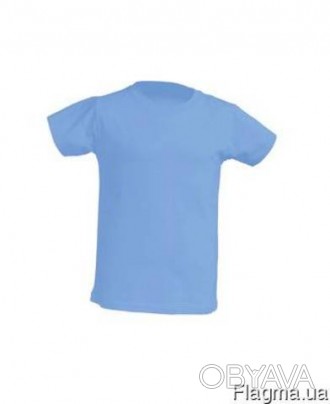 Детская голубая футболка изготовленная с 100% хлопка плотность 155 г/м2. 
Футбол. . фото 1