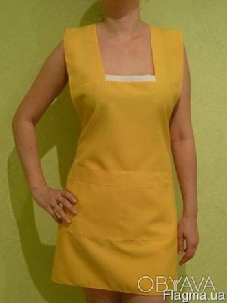Фартук-накидка для продавцов желтого цвета изготовленная с ткани Габардин, 100% . . фото 1