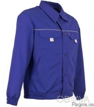 Куртка рабочая синего цвета "Сервис" с отложным воротником, четырьмя карманами: . . фото 1