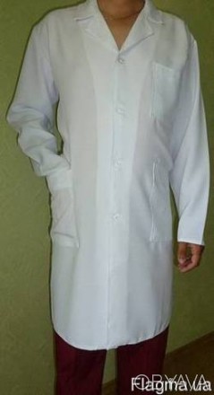 Медицинский мужской халат белого цвета
 Ткань: габардин. Размеры: 42, 44, 46, 48. . фото 1