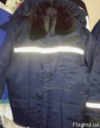 Рабочая зимняя куртка Вектор с меховым воротником по поясу стягивается на кулису. . фото 2