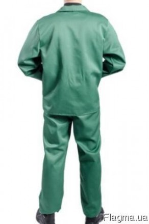 Костюм рабочий с брюками тк.Грета , зеленый 
Куртка с центральной застежкой на п. . фото 3