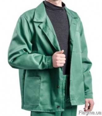 Костюм рабочий с брюками тк.Грета , зеленый 
Куртка с центральной застежкой на п. . фото 2