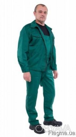 Костюм рабочий "Монтаж", тк.Саржа зеленая состоит с куртки и полукомбинезона. 
Т. . фото 1