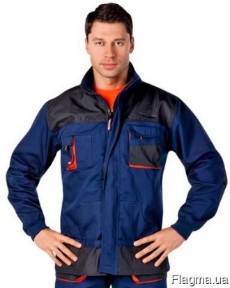 Рабочая куртка Нэви
Ткань: полиэфир - 65%, хлопок - 35%, 240 г/м²; 
 Застежка: н. . фото 2