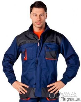 Рабочая куртка Нэви
Ткань: полиэфир - 65%, хлопок - 35%, 240 г/м²; 
 Застежка: н. . фото 1