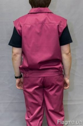 Костюм рабочий мужской летний, бордовый 
Куртка укороченная на притачном поясе н. . фото 3