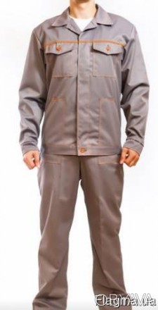 Костюм рабочий Люкс ПК серый 
Тип:	куртка + полукомбинезон
Пол:	мужская
Тип курт. . фото 1