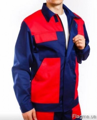 Костюм рабочий Инженер сине-красный
Куртка застегивается на молнию и липучки. На. . фото 3