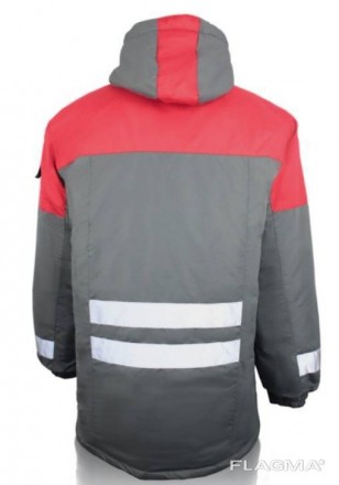 Куртка утепленная рабочий Грей удлиненная, с центральной застежкой на молнии при. . фото 3