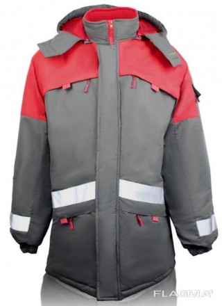 Куртка утепленная рабочий Грей удлиненная, с центральной застежкой на молнии при. . фото 2