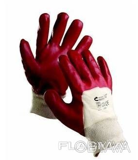 Перчатки КЩС «Redpol» 
Перчатки рабочие из хлопчатобумажной ткани с ПВХ покрытие. . фото 1