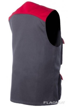 Жилет рабочий Бозон серый с красной кокеткой пошив под заказ 
Артикул:	Ж-710262
. . фото 3