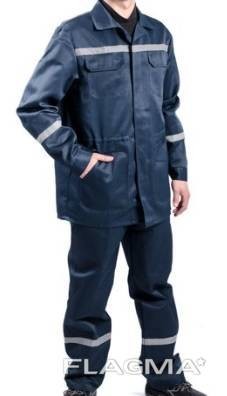 Рабочий костюм с СВП синий используется для защиты от производственных загрязнен. . фото 2