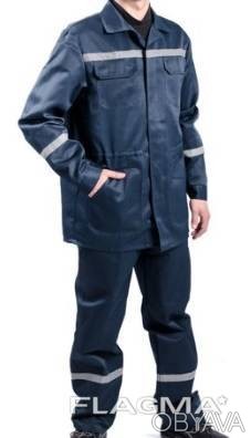 Рабочий костюм с СВП синий используется для защиты от производственных загрязнен. . фото 1