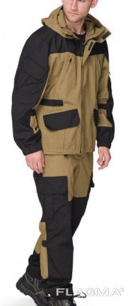 Костюм Горка состоит из куртки и брюк. Цвета: основной - оливковый, отделка - че. . фото 3