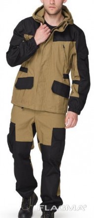 Костюм Горка состоит из куртки и брюк. Цвета: основной - оливковый, отделка - че. . фото 2