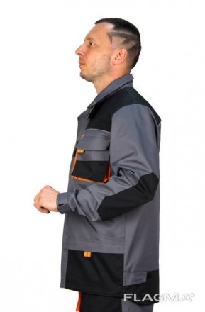 Куртка рабочая Феникс цвет серо-черный с оранжевой отделкой
Ткань верха	Саржа 24. . фото 4