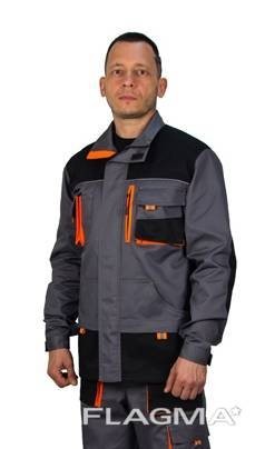 Куртка рабочая Феникс цвет серо-черный с оранжевой отделкой
Ткань верха	Саржа 24. . фото 2