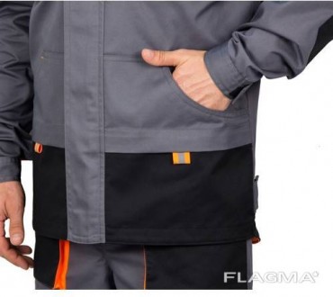 Куртка рабочая Феникс цвет серо-черный с оранжевой отделкой
Ткань верха	Саржа 24. . фото 6
