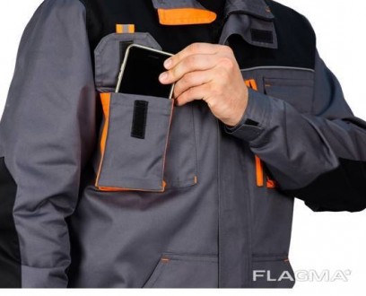 Куртка рабочая Феникс цвет серо-черный с оранжевой отделкой
Ткань верха	Саржа 24. . фото 7
