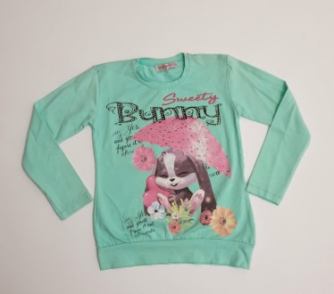 Бирюзовая трикотажная туника на девочку Bunny под джинсы. Одесса. фото 1 Бирюзовая трикотажная туника на девочку Bunny под джинсы. Одесса. фото 1
