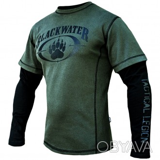
Стильная милитари футболка с рукавами и принтом логотипа легендарной ЧВК "Black. . фото 1