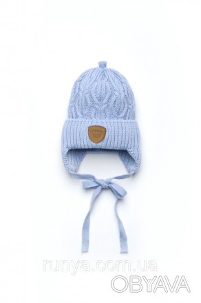 Шапка зимняя для новорожденного ‘Динь’. Зимняя шапочка для ребенка от рождения д. . фото 1
