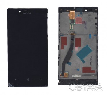 Матрица с тачскрином (модуль) для Nokia Lumia 720 черный с рамкой. . фото 1