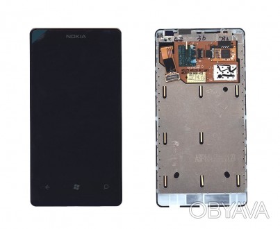 Матрица с тачскрином (модуль) для Nokia Lumia 800 (с рамкой) черный. . фото 1