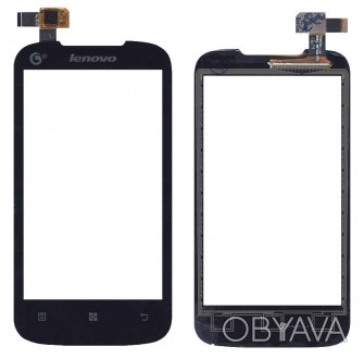 Тачскрин (Сенсорное стекло) для смартфона Lenovo IdeaPhone A369i черный. . фото 1